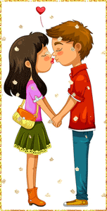 Gif animé amour bisou